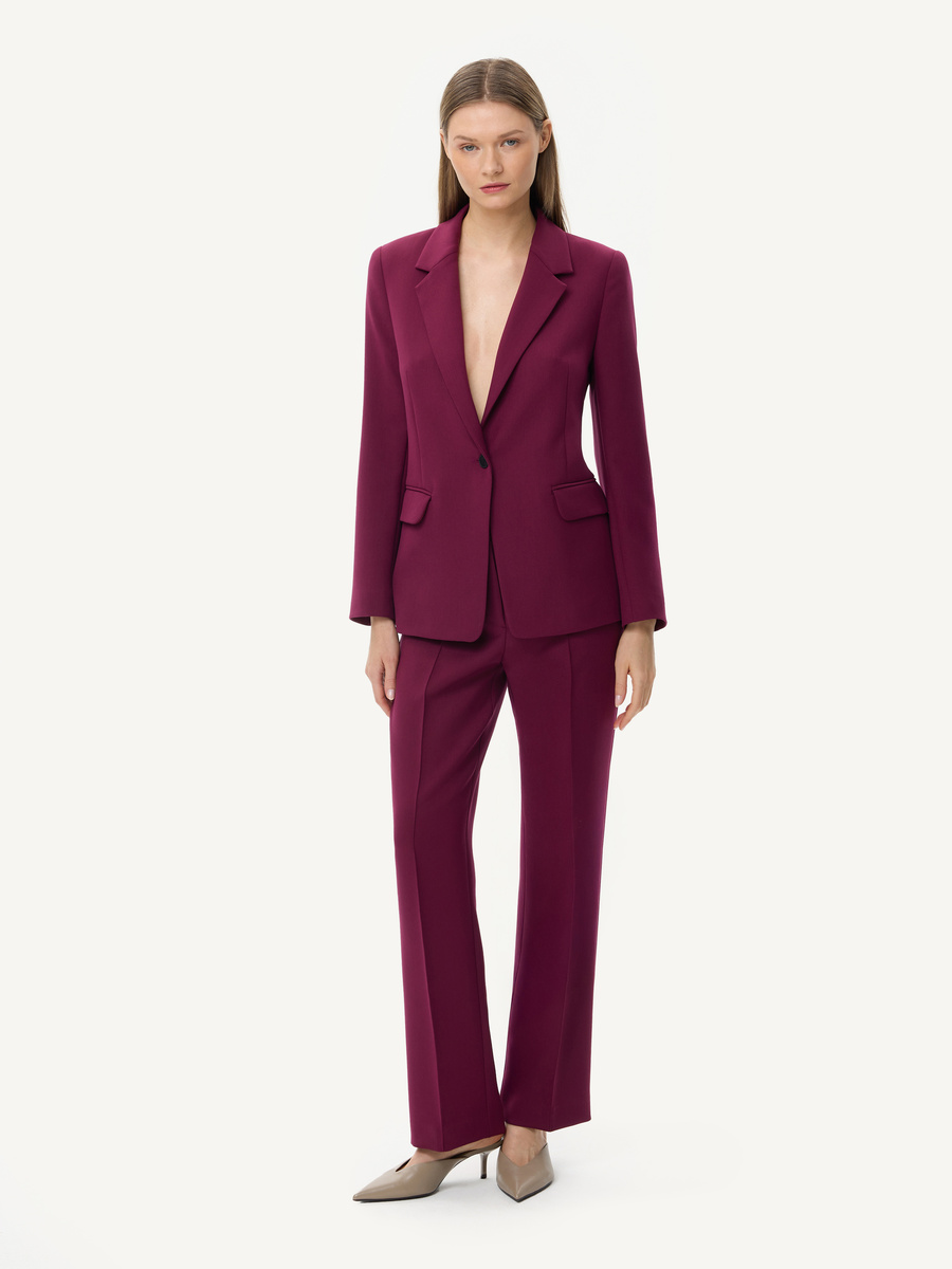 Classic one-button suit – burgundy