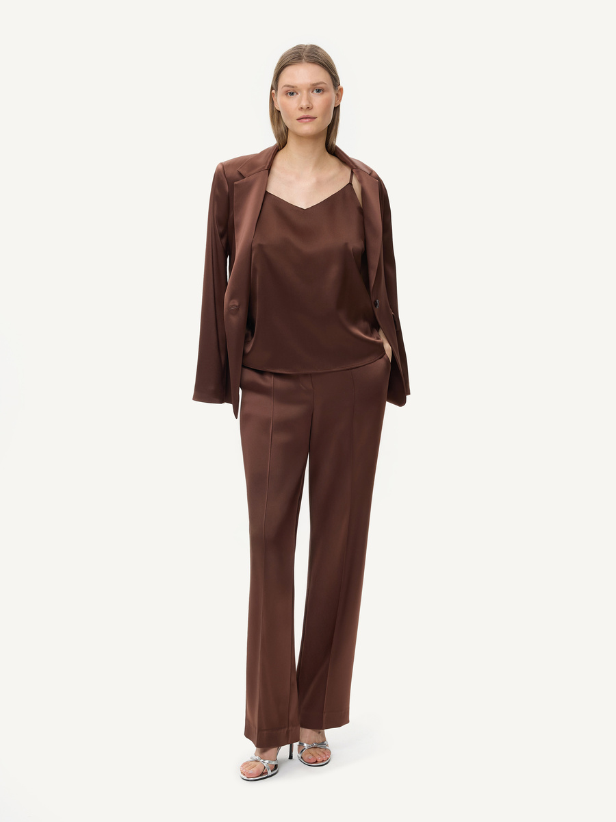 KMX Studio Silk camisole top – chocolate