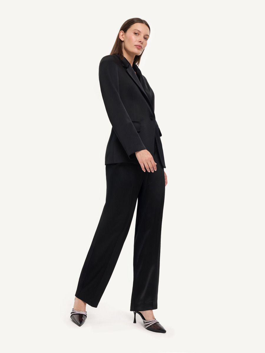 KMX Studio Eleganckie proste spodnie na kant - czarne