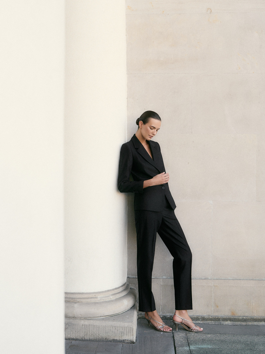 KMX Studio Klasyczny garnitur z wełny - czarny