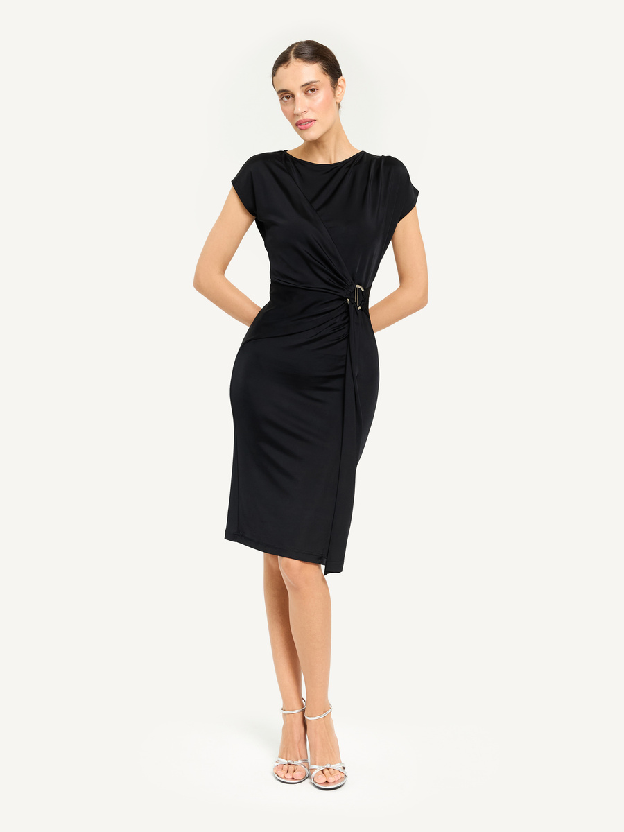 KMX Studio cocktail dress in refined viscose jersey – black