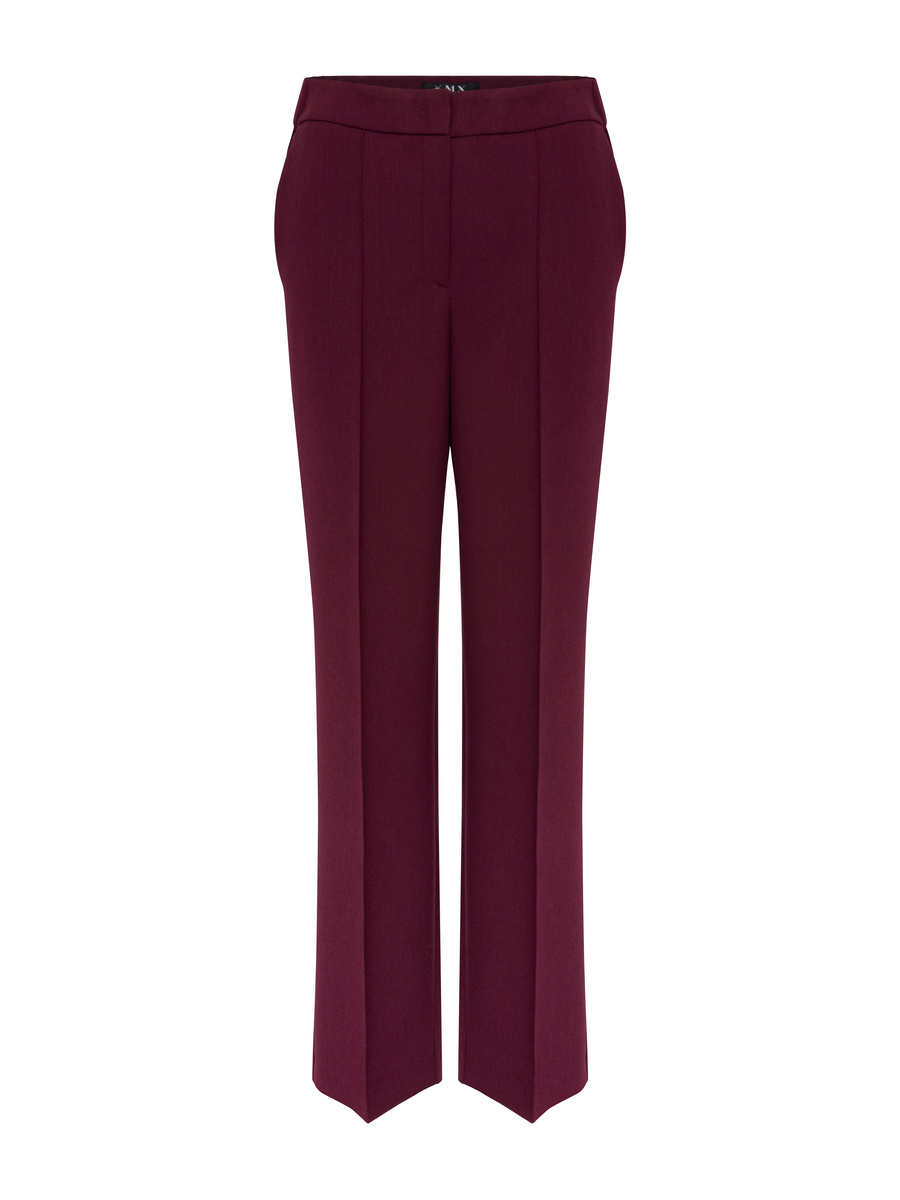 Spodnie garniturowe na kant - bordowe