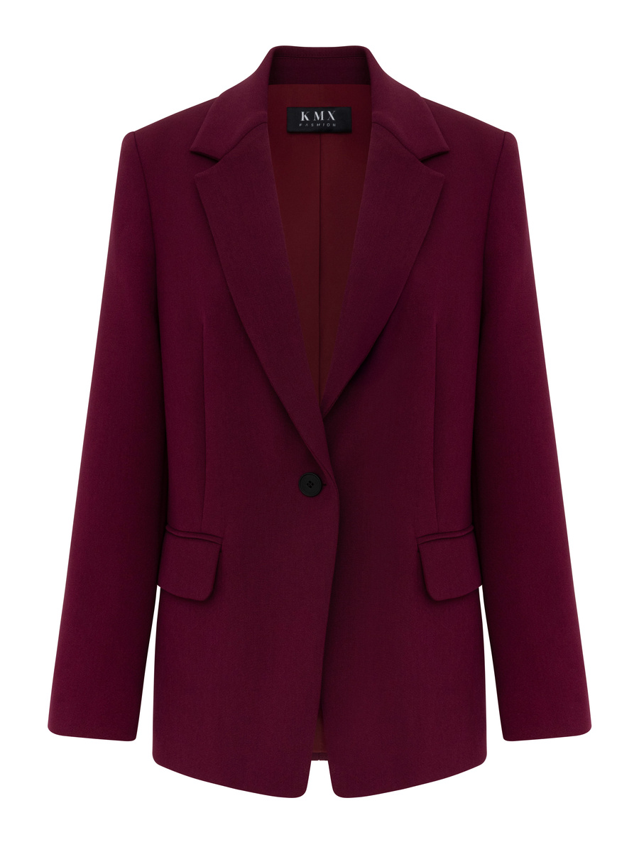 Klasyczna marynarka na jeden guzik - bordowa