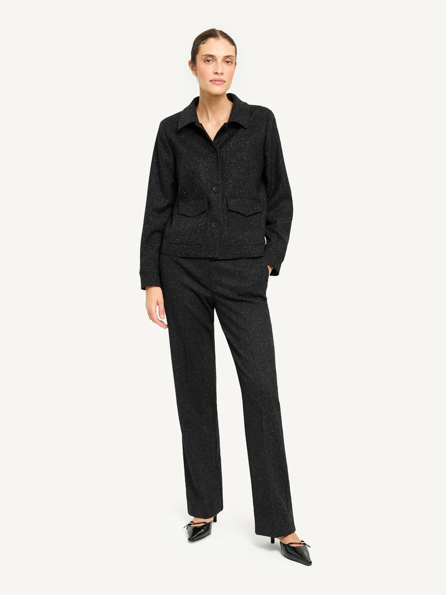 Black trousers with wool and silk