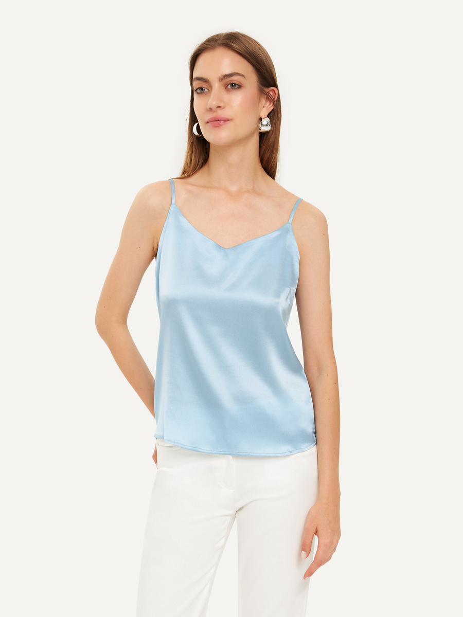 KMX Studio Silk camisole top – sky blue