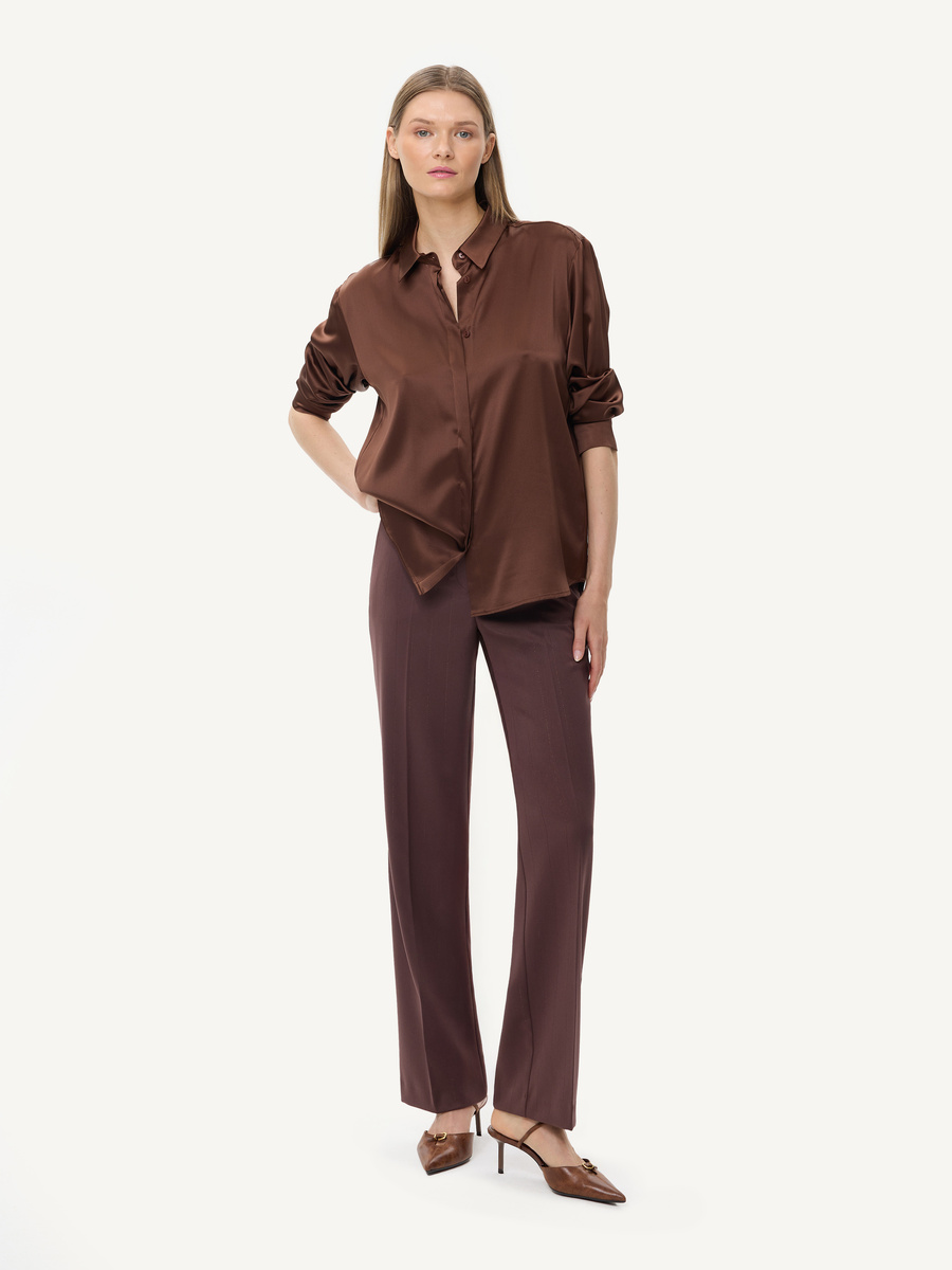 KMX Studio Silk shirt - chocolate