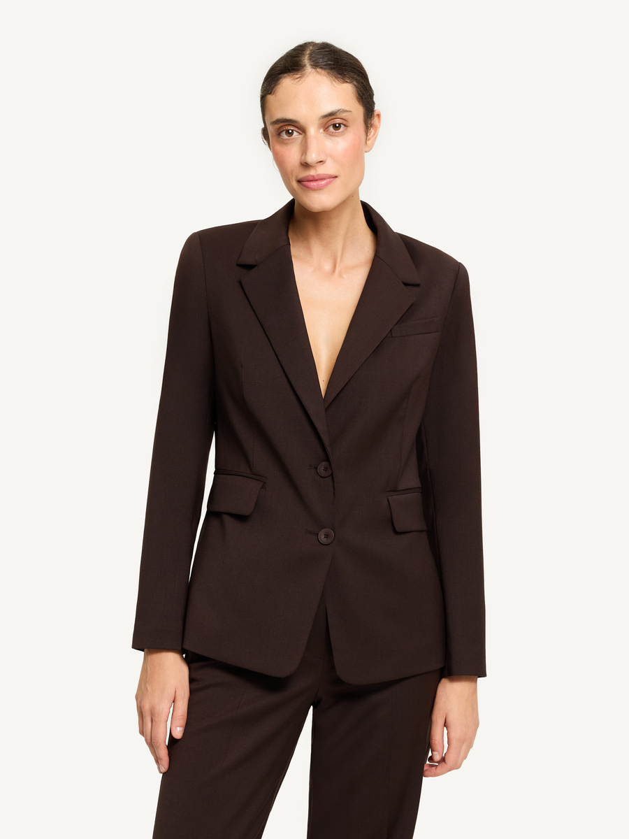 Brown blazer with virgin wool