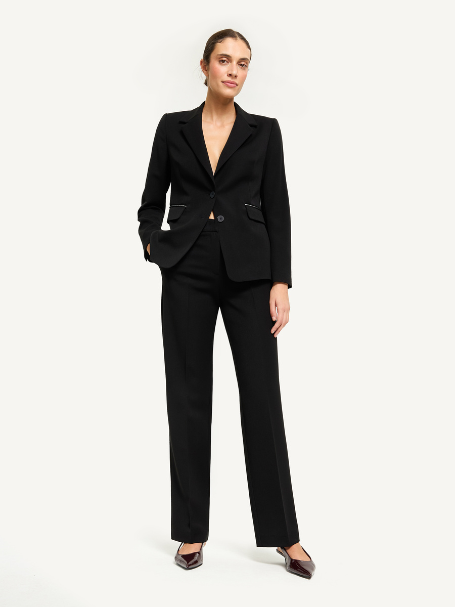 Wieczorowe spodnie na kant - czarne