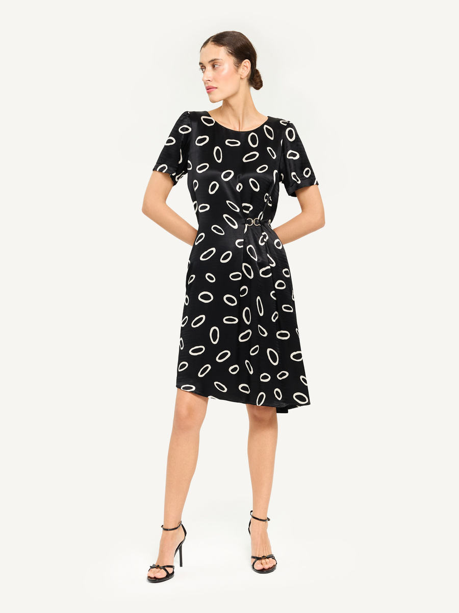 Viscose dress with decorative buckle
