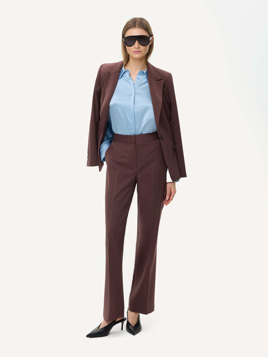 Pinstripe suit pants in dark chocolate