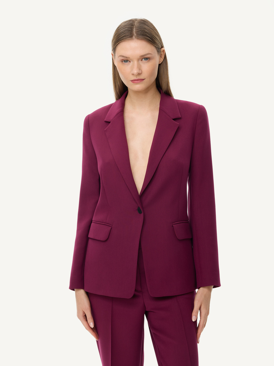 Klasyczna marynarka na jeden guzik - bordowy