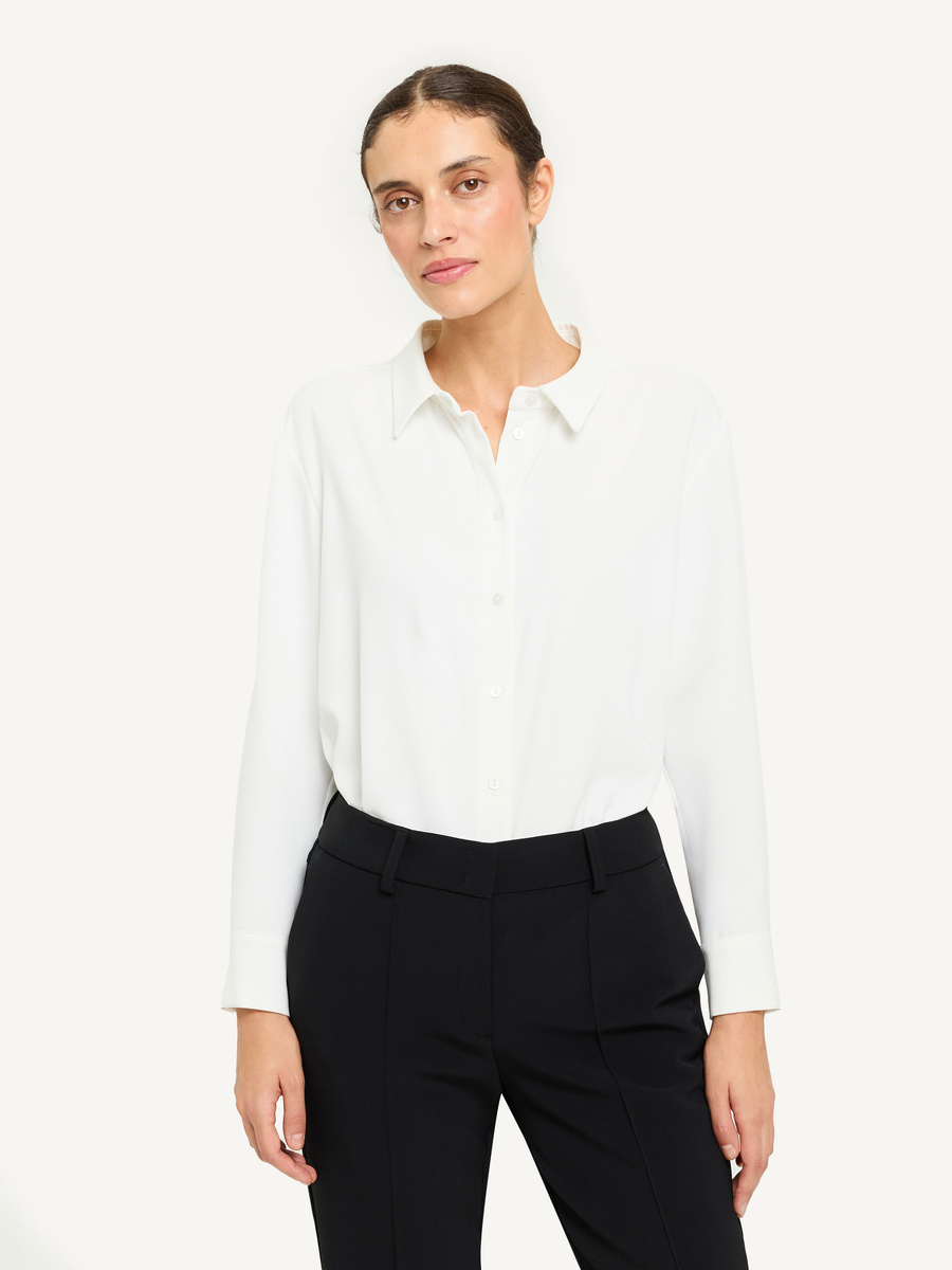 Koszula z kołnierzykiem ecru z mankietami