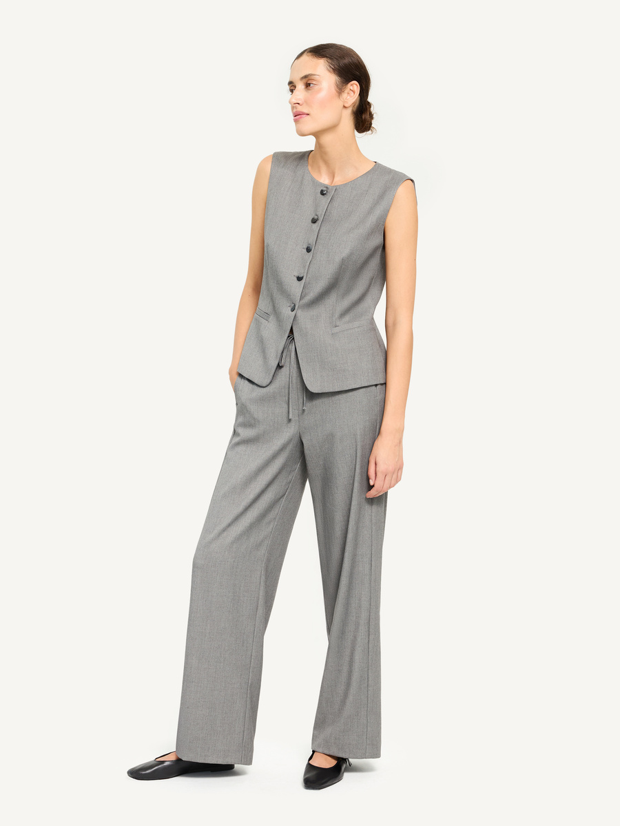 Wide-leg trousers with wool in grey