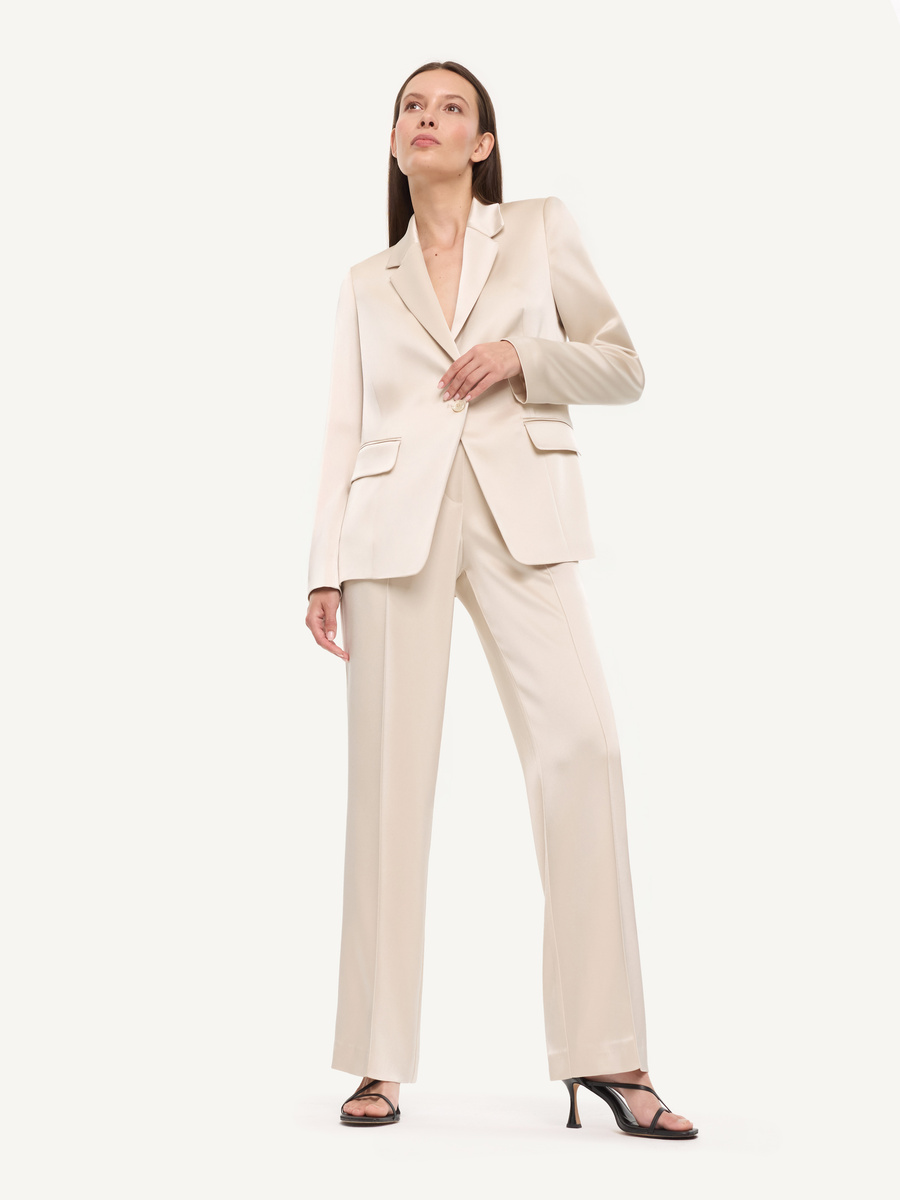 KMX Studio Eleganckie proste spodnie na kant - czarne